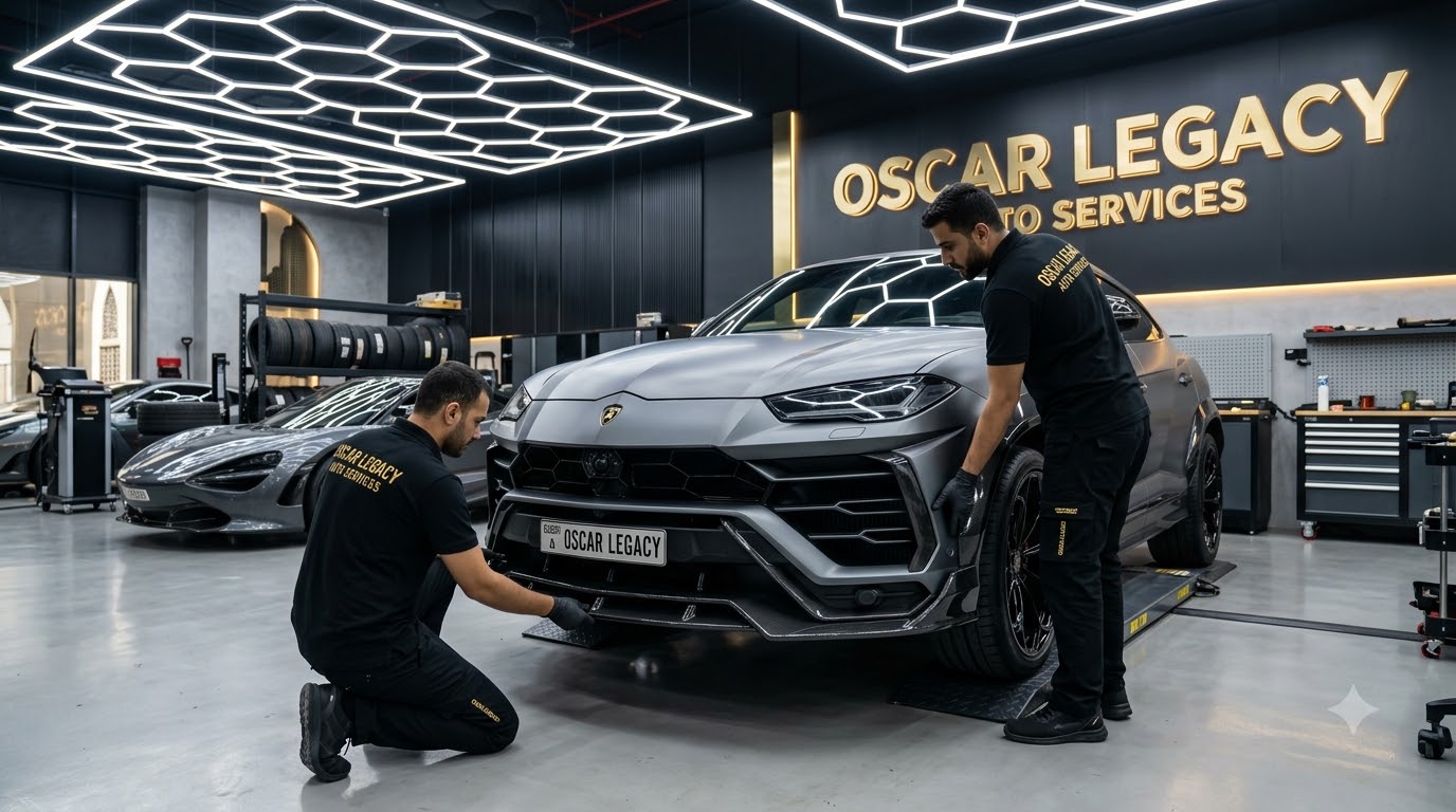 Custom body kit installation at Oscar Legacy Auto Services Dubai