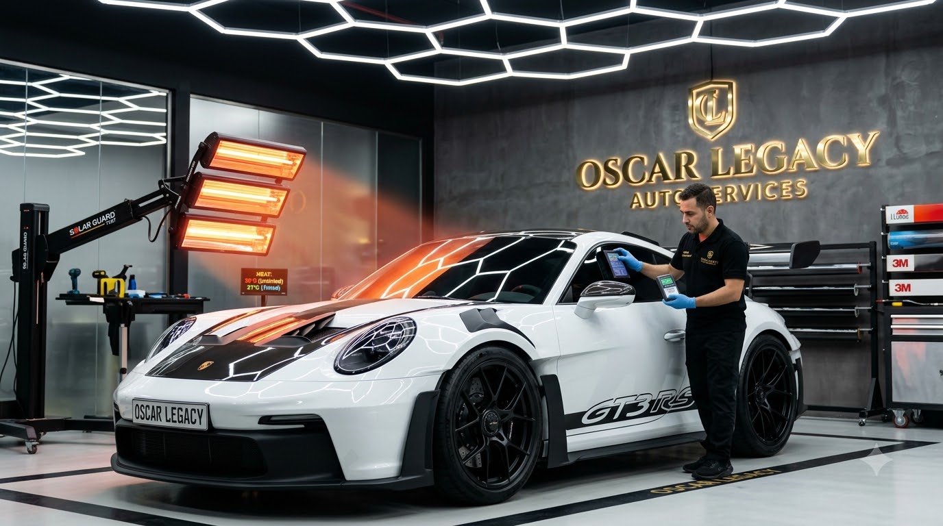 Certified Window Tinting Installation Studio at Oscar Legacy Auto Services Dubai